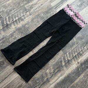 Victoria's Secret Black Flare Pants with Pink Waistband